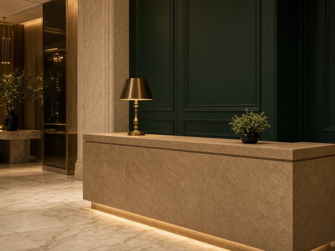 Reception desk at Westmere Collection
